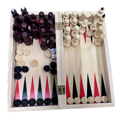 Набор 3 в 1 шахматы шашки нарды Miland ШК-6149 1